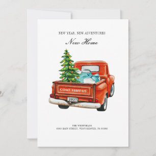 Anuncio Camión Rojo Vintage Navidad Fiesta Navideña Movibl