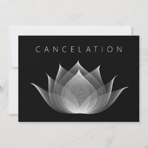 Anuncio Cancelación floral Black White Modern Lotus Art
