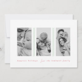 Anuncio Candy Cane Mint Three Photo Holiday Card