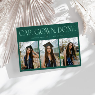 Anuncio Cap. Gown. Done. Multi Foto Verde Graduación