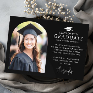 Anuncio Capa de graduación elegante foto de arco negro