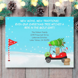 Anuncio Carro de golf de Navidad con cajas en movimiento d