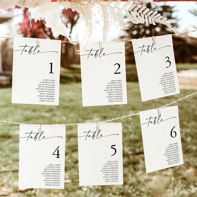 Anuncio Cartas de la tabla de asientos del Boda Minimalist (Subido por el creador)