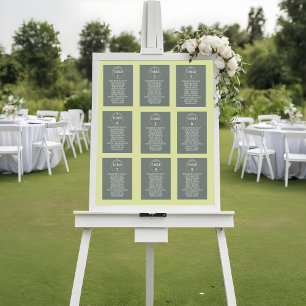 Anuncio Cartas de la tabla de la tabla Boda de flores de p