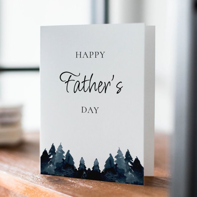 Anuncio Cartas del Día del Padre Azul con pinos (Subido por el creador)