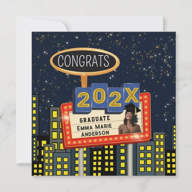 Anuncio Cartel de foto de la silueta de la ciudad para gra (Anverso)