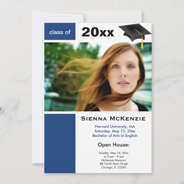 Anuncio Casa abierta de graduación Blue) (Anverso)