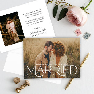 Anuncio Casados Negrita Moderno Serif Foto Boda