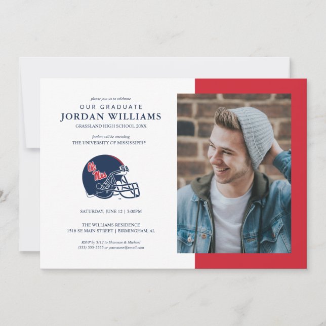 Anuncio Casco de fútbol de Ole Miss | Azul oscuro (Anverso)