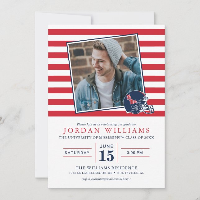 Anuncio Casco de fútbol Ole Miss | Azul oscuro (Anverso)