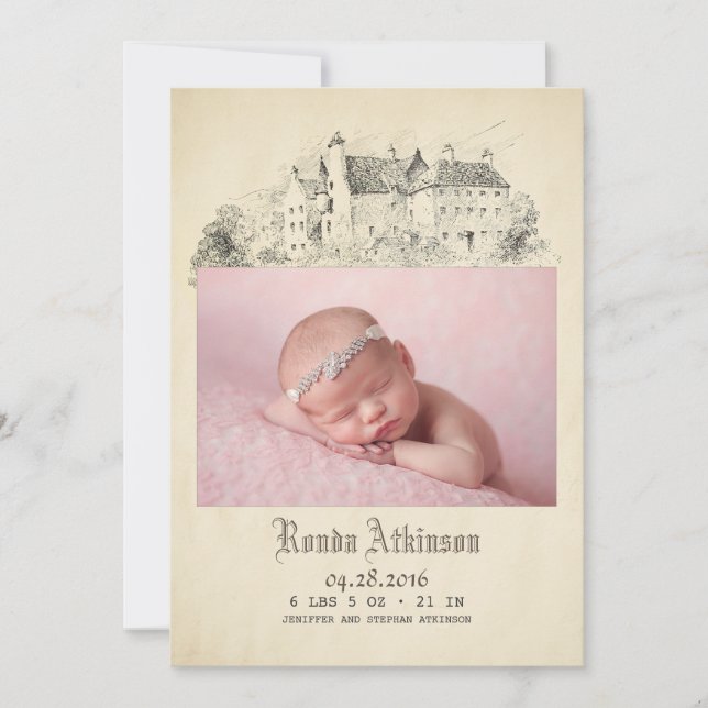 Anuncio Castillo de cuento de hadas princesa recién nacido (Anverso)