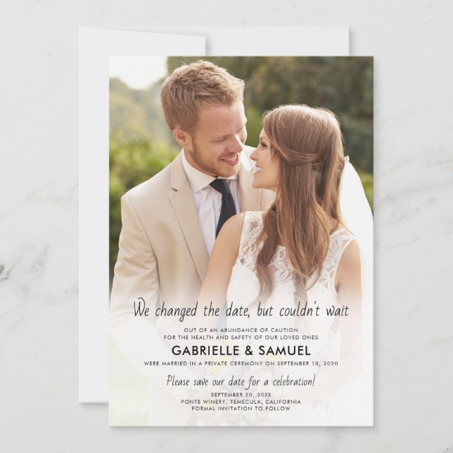 Anuncio Celebración completa del Boda fotográfico Guardar  (Anverso)