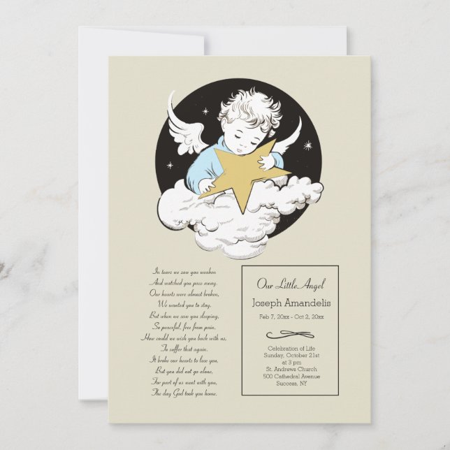 Anuncio Celebración de la vida con el azul del Ángel del N (Anverso)