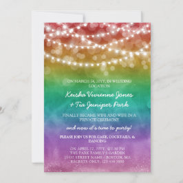 Anuncio Celebración postelopamiento con luces de neón y lu