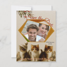 Anuncio Celebraciones de invierno en la nieve, con gatitos