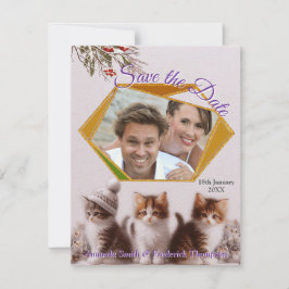 Anuncio Celebraciones de invierno en la nieve, con gatitos