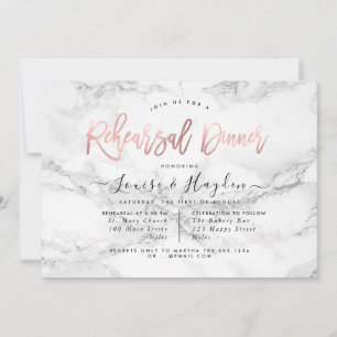 Anuncio Cena de ensayo elegante, oro de mármol + Rosa