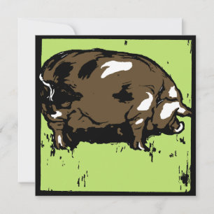 Anuncio Cerdos de animales de la granja Woodcut de Victori