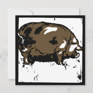 Anuncio Cerdos de animales de la granja Woodcut de Victori