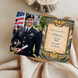 Anuncio Ceremonia de graduación militar clásica