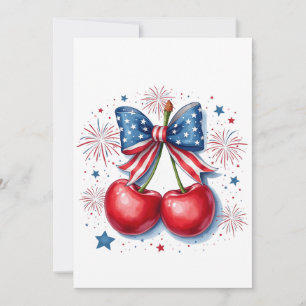 Anuncio Cerezas con Coquette Bow 4 de Julio Americano