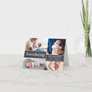 Anuncio Chalkboard Photo Birth Stat presenta bebé