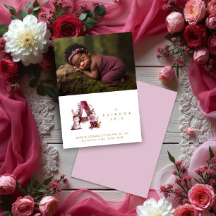 Anuncio Charming Floral A Burgundy & Glitter Newborn