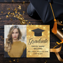 Chic Gold Brillo Licenciada Foto 2026 Graduación