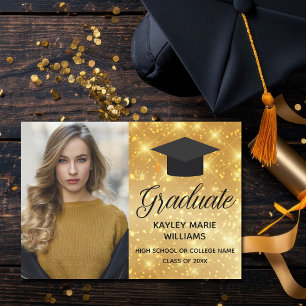 Anuncio Chic Gold Brillo Licenciada Foto 2026 Graduación
