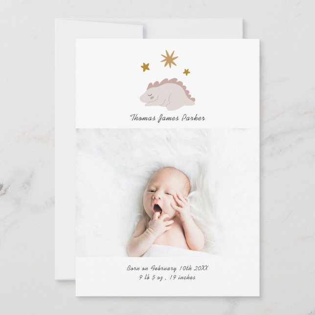 Anuncio Chica de dinosaurios rosados lindo bebé bebé bebé  (Anverso)