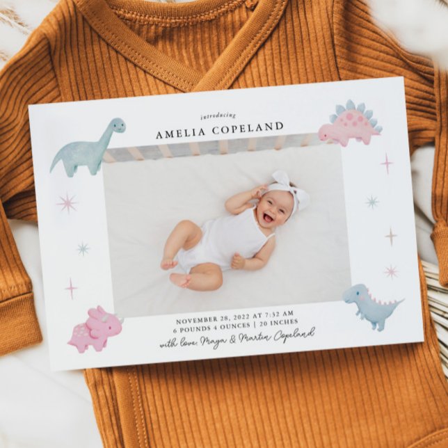 Anuncio Chica de dinosaurios rosados Nacimiento de foto be (Subido por el creador)