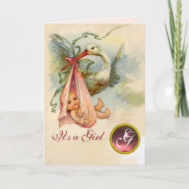ANUNCIO CHICA DE HISTORIAS BABY SHOWER PINK GEM MONOGRAM