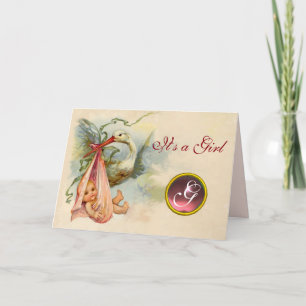 ANUNCIO CHICA DE HISTORIAS BABY SHOWER PINK GEM MONOGRAM