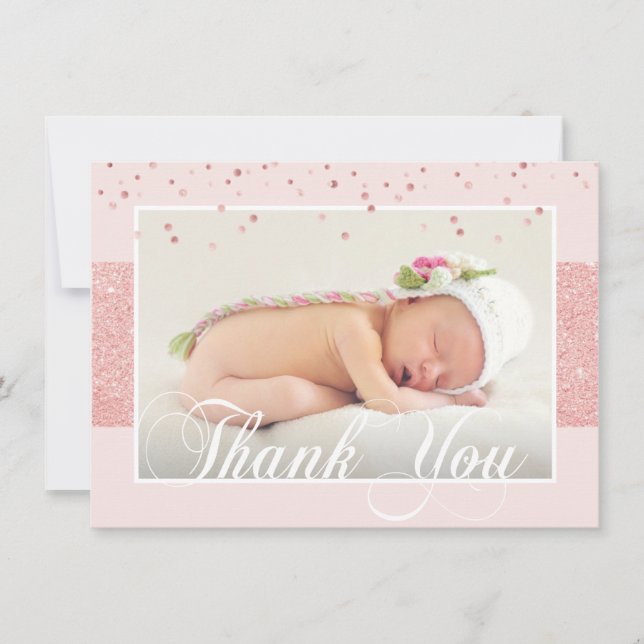 Anuncio Chica lindo GRACIAS Purpurina Rosa Rosa | FOTO (Anverso)