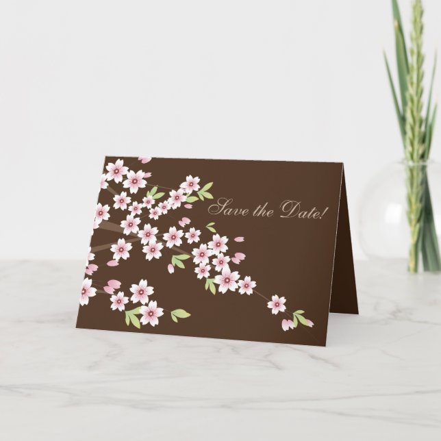 Anuncio Chocolate Boda de flores rosadas, salva las tarjet (Anverso)