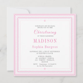 Anuncio Christening Baptism Naming Pink Simple Moderne Ann