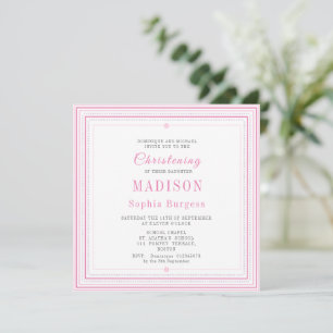 Anuncio Christening Baptism Naming Pink Simple Moderne Ann