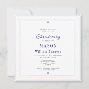 Anuncio Christening Baptism Script Simple Blue Modern