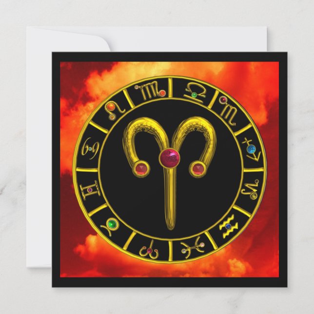Anuncio círculo ARIES RUBY, naranja rojo brillante negro (Anverso)