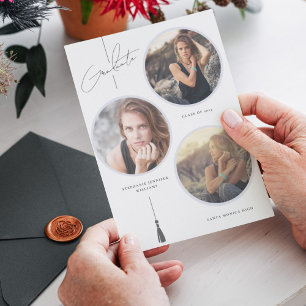 Anuncio Círculo moderno de graduación de Collage de fotos