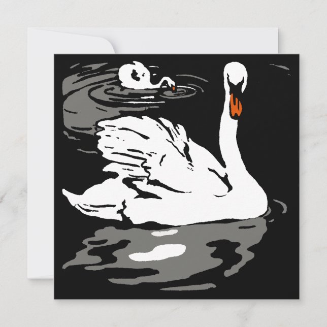 Anuncio Cisnes de animales de la granja Woodcut de Victori (Anverso)