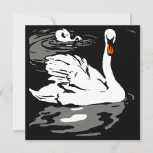 Anuncio Cisnes de animales de la granja Woodcut de Victori