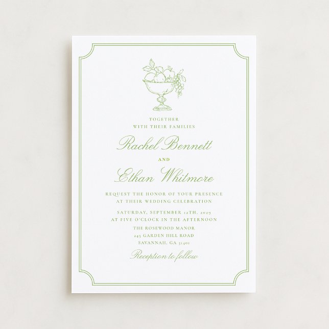 Anuncio Citrus Green Elegant Frame Wedding Invitation (Subido por el creador)