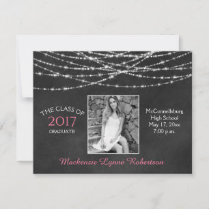 Anuncio Claduación de foto de Chalkboard Sparkle String Li
