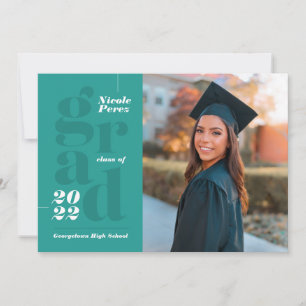 Anuncio Clase 2022 Modern Typography Green Photo Graduate