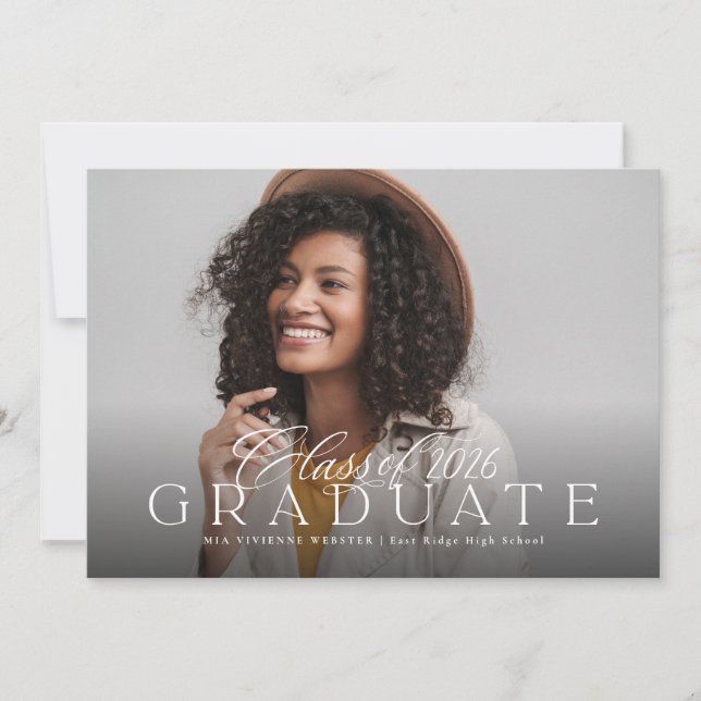 Anuncio Clase 2025 graduación foto simple elegante (Anverso)