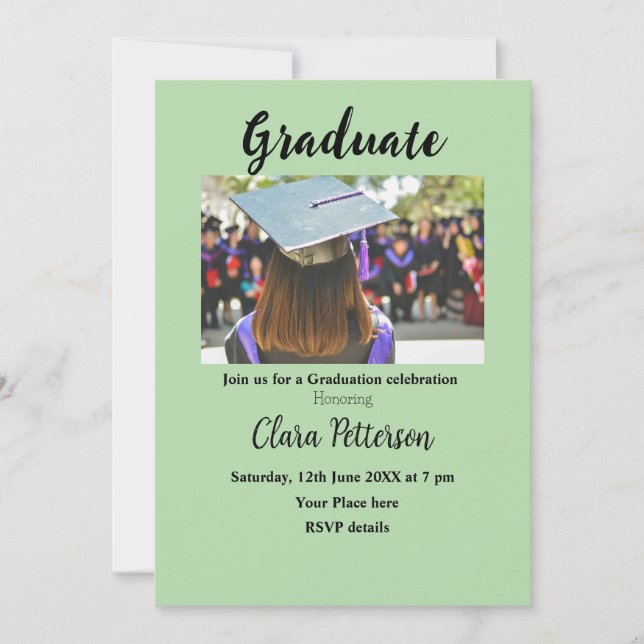 Anuncio clase blanca negra clásica añada graduación de sch (Anverso)