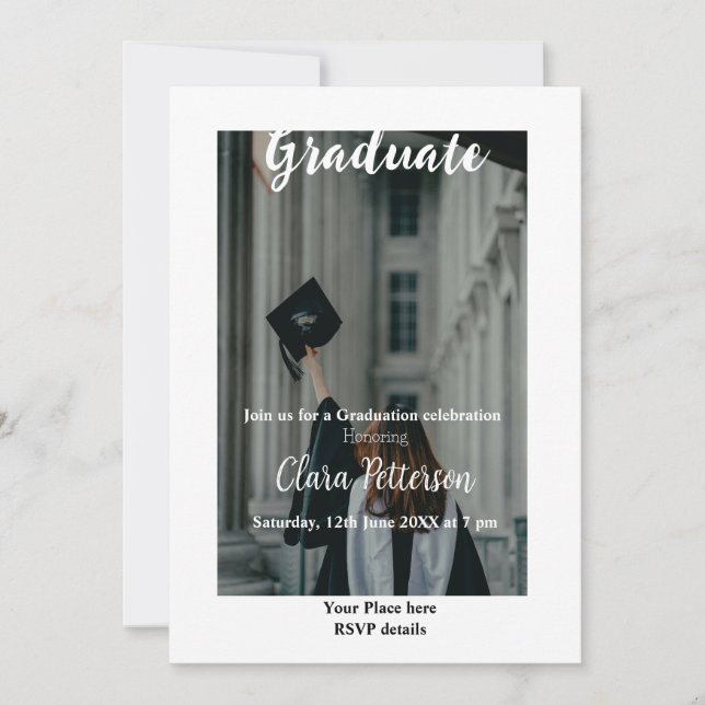 Anuncio clase blanca negra clásica añada graduación de sch (Anverso)