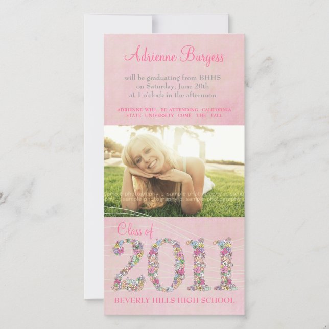 Anuncio Clase Blossoms de verano de 2011 FotoTarjeta de gr (Anverso)