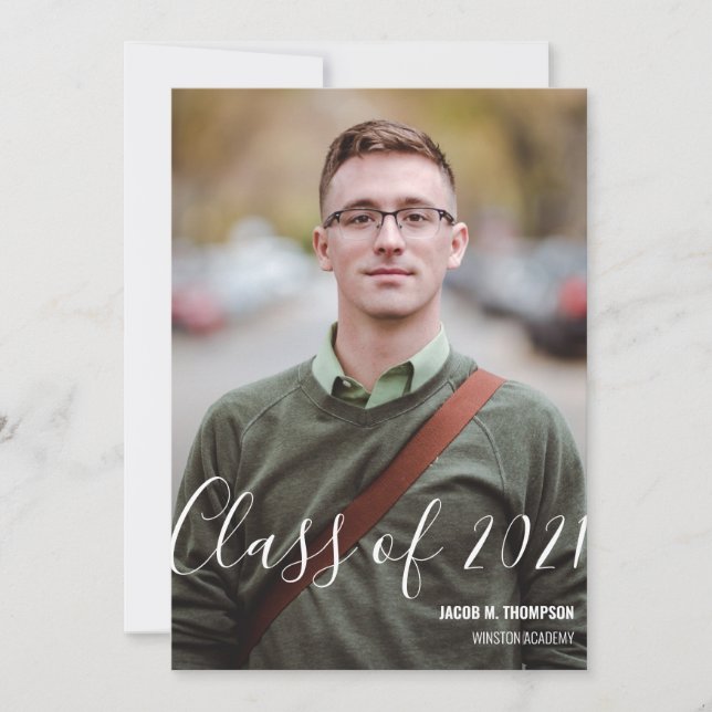 Anuncio Clase de 2021 Graduate Personalized Photo Name (Anverso)